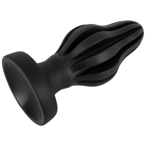 ANOS - plug anal com textura - silicone macio - 7cm - preto
