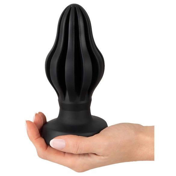 ANOS - plug anal com textura - silicone macio - 7cm - preto