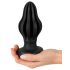 ANOS - plug anal com textura - silicone macio - 7cm - preto