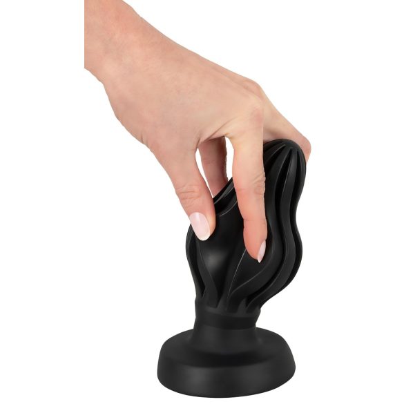 ANOS - plug anal com textura - silicone macio - 7cm - preto