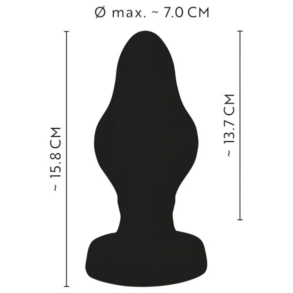 ANOS - plug anal com textura - silicone macio - 7cm - preto