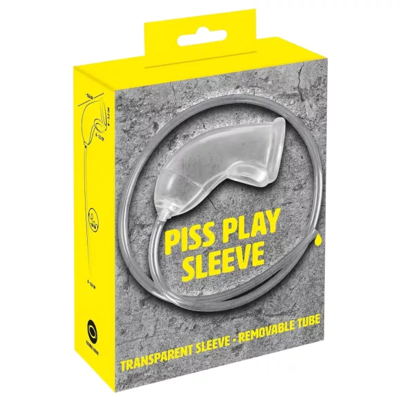 You2Toys Piss Play Sleeve - extensor peniano com tubo de saída (transparente)