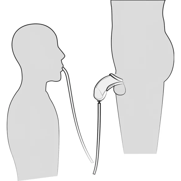 You2Toys Piss Play Sleeve - extensor peniano com tubo de saída (transparente)