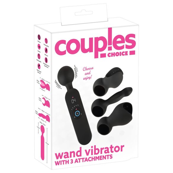 Couples Choice - vibrador massajador recarregável com aquecimento - preto