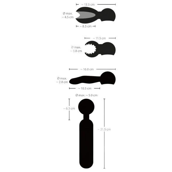 Couples Choice - vibrador massajador recarregável com aquecimento - preto