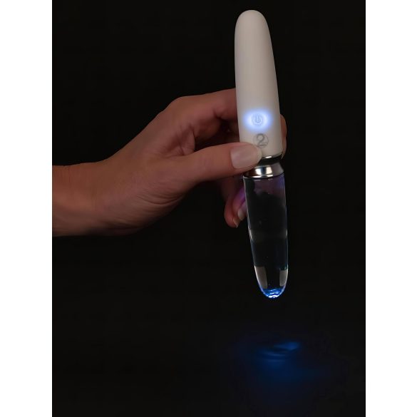 Liaison Straight - vibrador LED recarregável (transparente-branco)