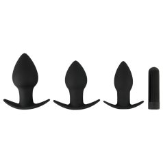   Black Velvets - kit vibrador anal recarregável - 3 peças - preto