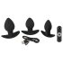 Black Velvets - kit vibrador anal recarregável - 3 peças - preto