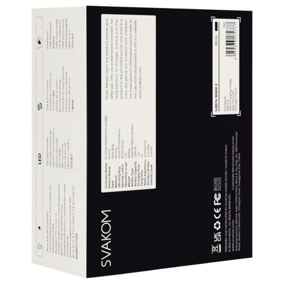 Svakom Winni 2 - anel peniano vibratório com controle remoto - silicone preto