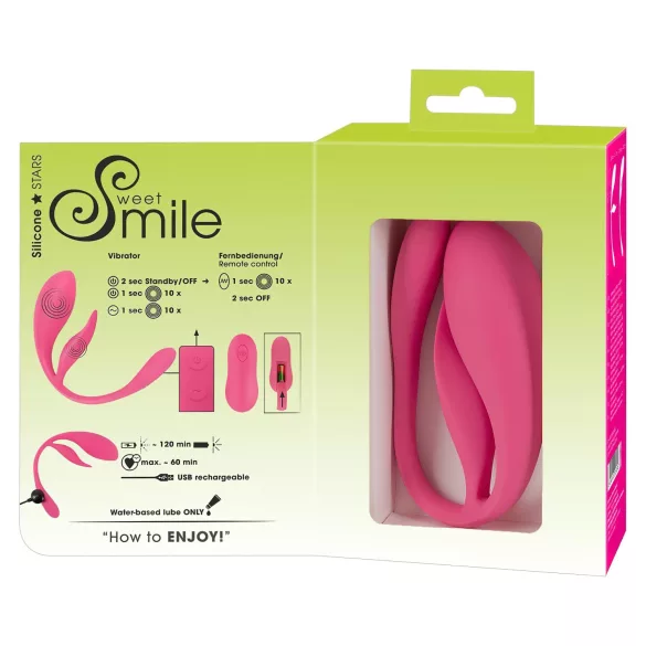 SMILE - ovo vibratório com bateria recarregável e controlo por rádio (rosa)