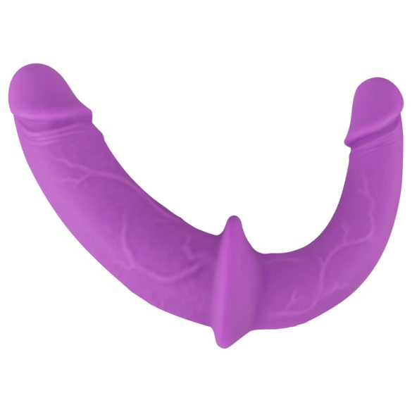 Smile - dildo duplo com cinta para casal - silicone roxo/preto