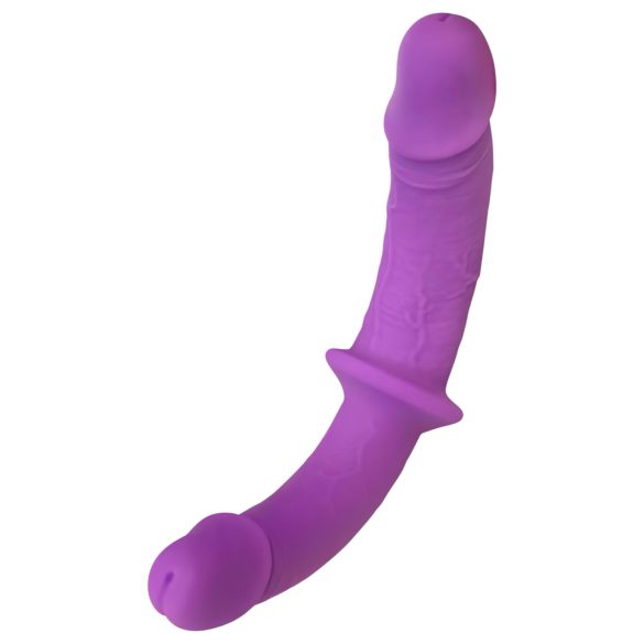 Smile - dildo duplo com cinta para casal - silicone roxo/preto