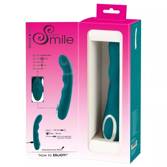 SMILE - vibrador ponto G recarregável à prova d’água rotativo - verde