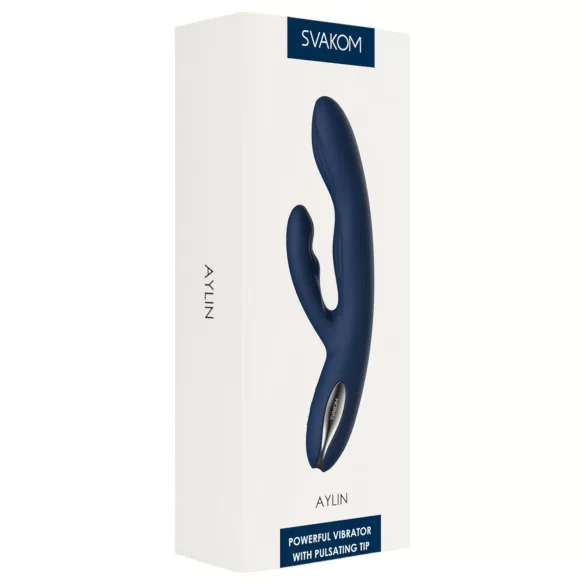 Svakom Aylin - vibrador clitóris recarregável com pulsação e braço - azul