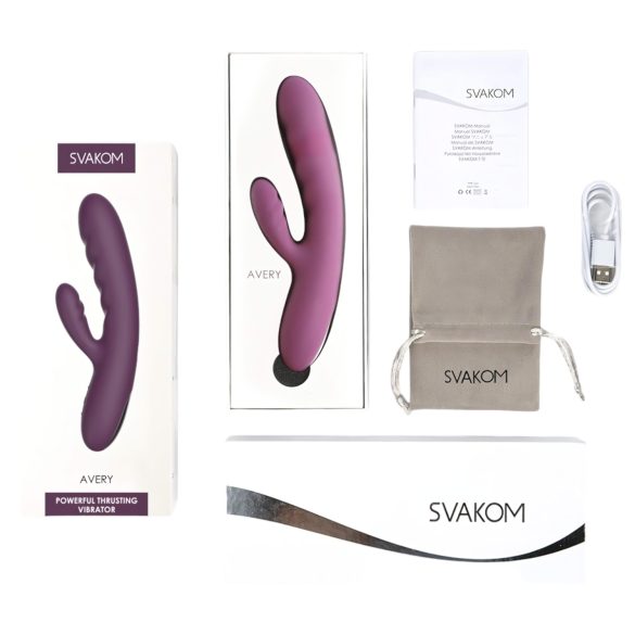 Svakom Avery - vibrador com braço para clitóris recarregável - roxo