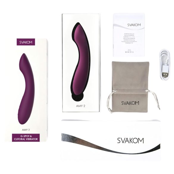 Svakom Amy 2 - vibrador ponto G recarregável à prova d'água roxo