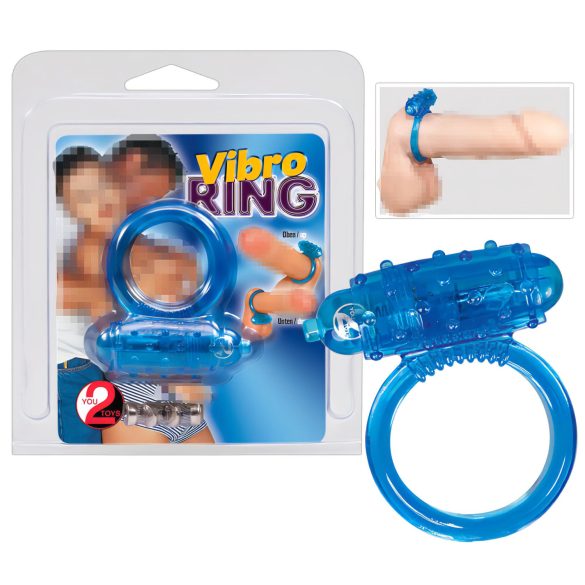 You2Toys - anel peniano vibratório silicone azul
