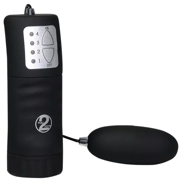 You2Toys - ovo vibratório - controle remoto - silicone preto