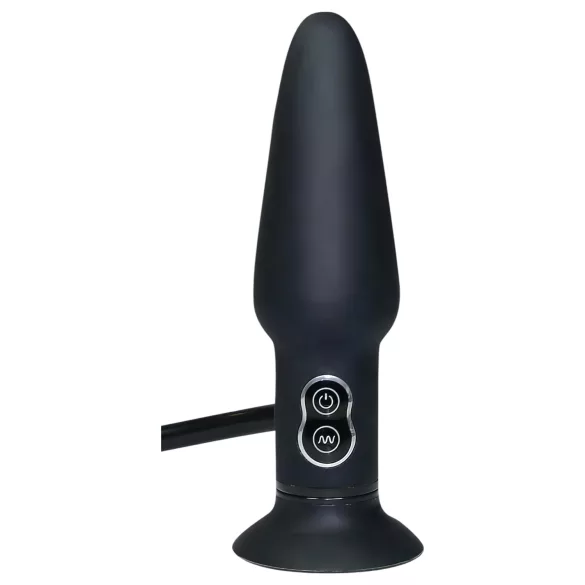 You2Toys True Black - plug anal inflável com vibração - silicone preto