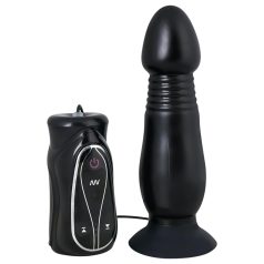   You2Toys - Vibrador anal com movimento de empurrar - silicone preto