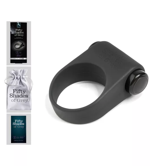 Cinquenta Tons Sentido - anel vibratório para pênis (preto)
