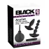 Black Velvets - Kit plug anal vibratório - 4 peças - silicone preto