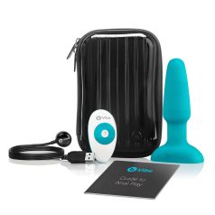  b-Vibe - vibrador anal com esferas rotativas recarregável - azul turquesa