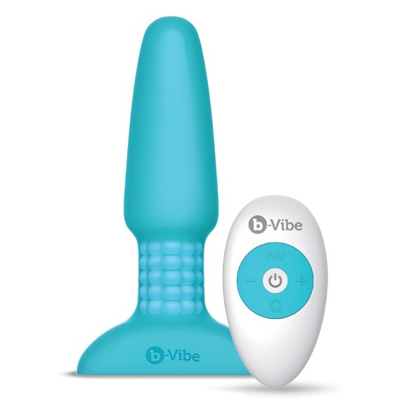 b-Vibe - vibrador anal com esferas rotativas recarregável - azul turquesa