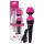 PalmPower Wand - vibrador massageador recarregável - silicone rosa/preto