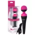 PalmPower Wand - vibrador massageador recarregável - silicone rosa/preto