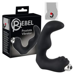 Rebel - vibrador prostático curvado - silicone preto