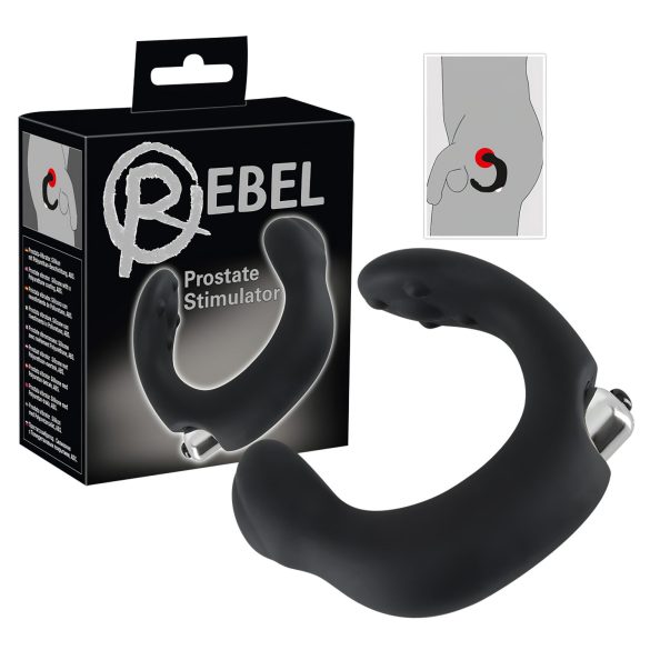 Rebel - vibrador próstata curvo - silicone preto