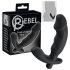 Rebel - vibrador de próstata com pênis - silicone preto