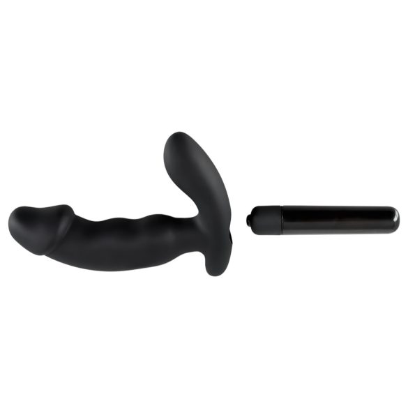 Rebel - vibrador de próstata com pênis - silicone preto