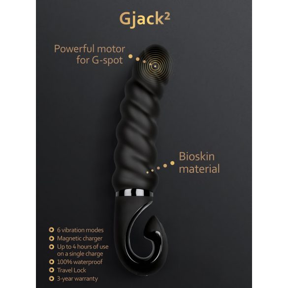 Gvibe - vibrador ponto G recarregável à prova d'água - silicone preto