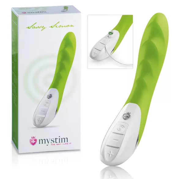 mystim Sassy Simon - vibrador duplo motor - verde