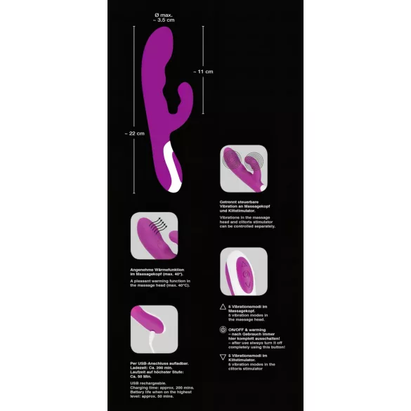 Javida - vibrador clitóris com aquecimento - silicone rosa