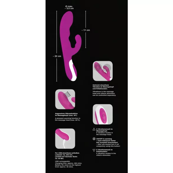 Javida - vibrador clitóris com aquecimento - silicone rosa