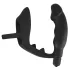 Black Velvets - vibrador anal com anel peniano e escrotal - silicone preto