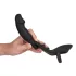 Black Velvets - vibrador anal com anel peniano e escrotal - silicone preto