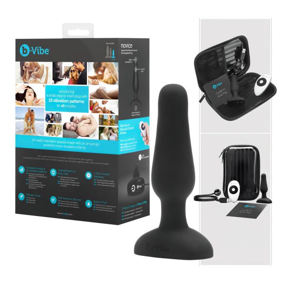 b-Vibe Novice - vibrador anal para iniciantes - silicone preto