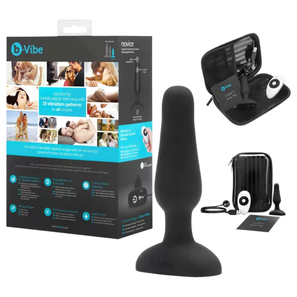 b-Vibe Novice - vibrador anal para iniciantes - silicone preto