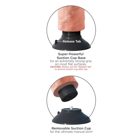 King Cock - vibrador com ventosa - 18 cm - cor natural