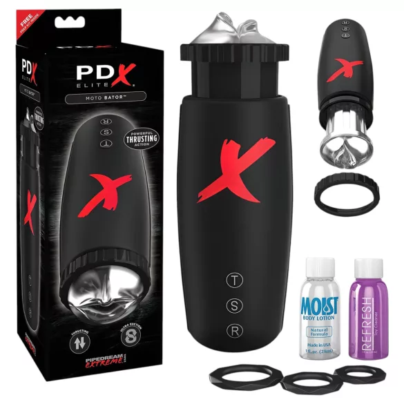 PDX Moto Bator - masturbador masculino sucção movimento automático preto