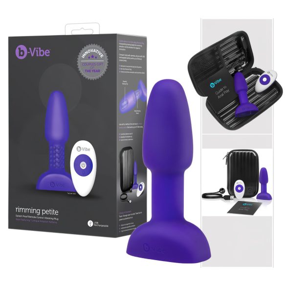 b-Vibe Rimming - vibrador anal com contas giratórias (roxo)