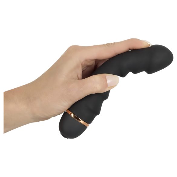 You2Toys - vibrador flexível com relevo - silicone preto