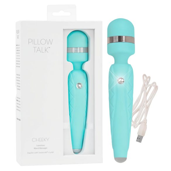 Pillow Talk Cheeky Wand - massageador vibrador recarregável - silicone turquesa
