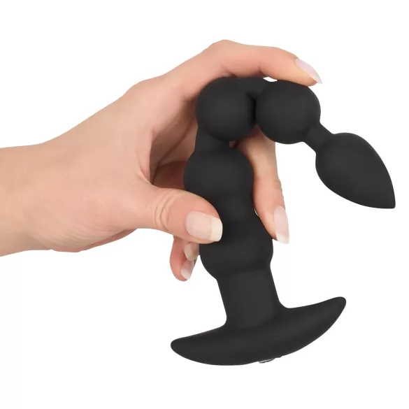Black Velvets - vibrador anal recarregável com 5 esferas - silicone preto