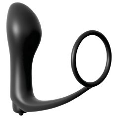   Analfantasy - vibrador anal de dedo com anel peniano - silicone preto