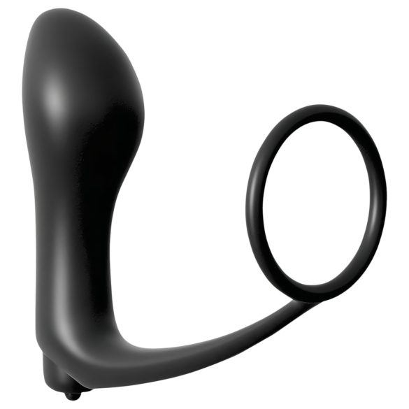 Analfantasy - vibrador anal de dedo com anel peniano - silicone preto